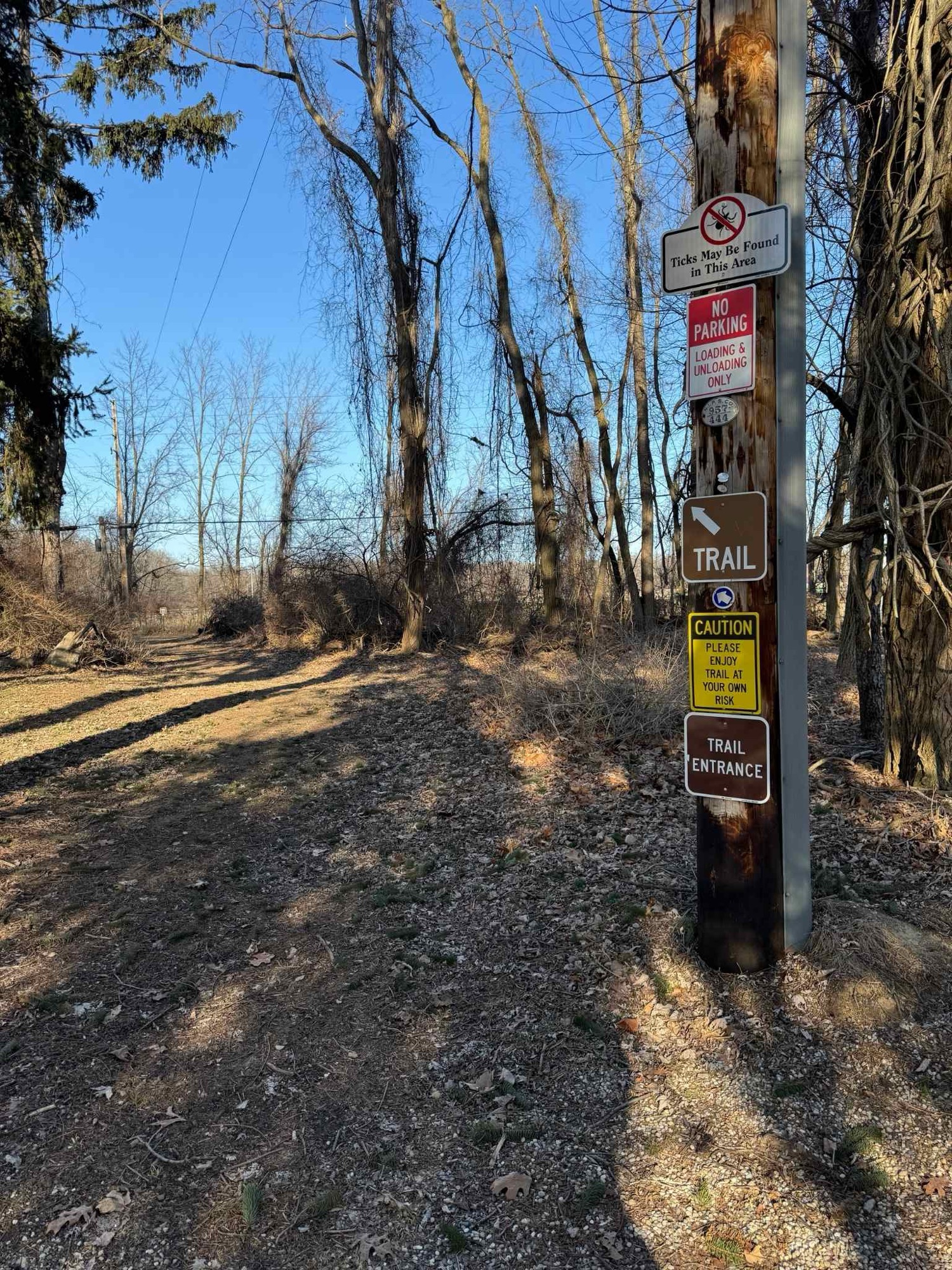 entrance to the trails and signage