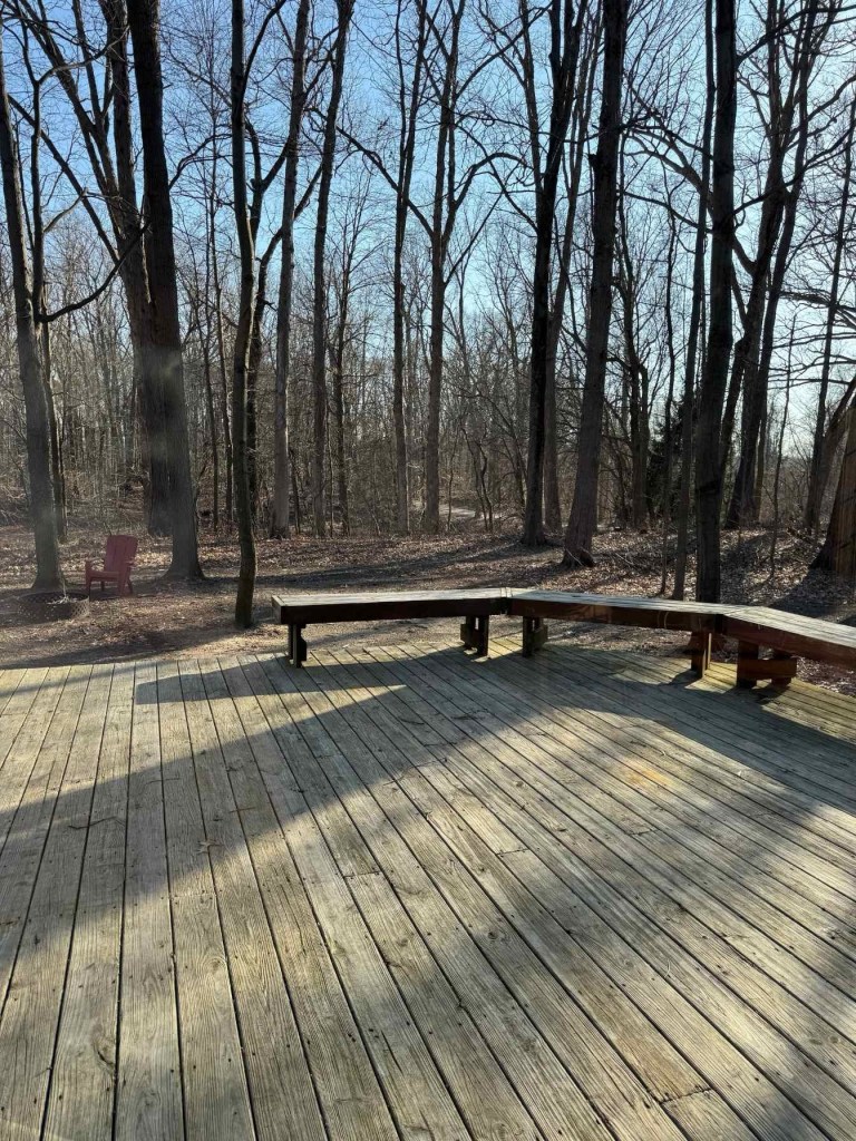 wheelchair accessible patio deck just outside of the atrium