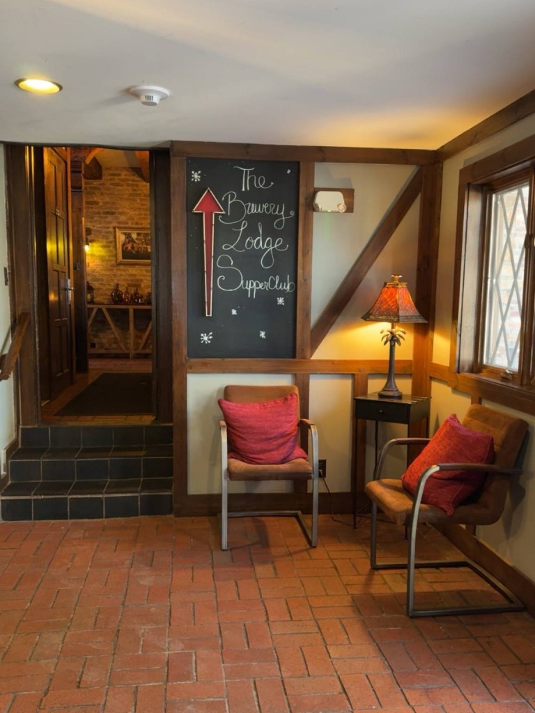 entrance lobby and steps leading to the supper club restaurant 